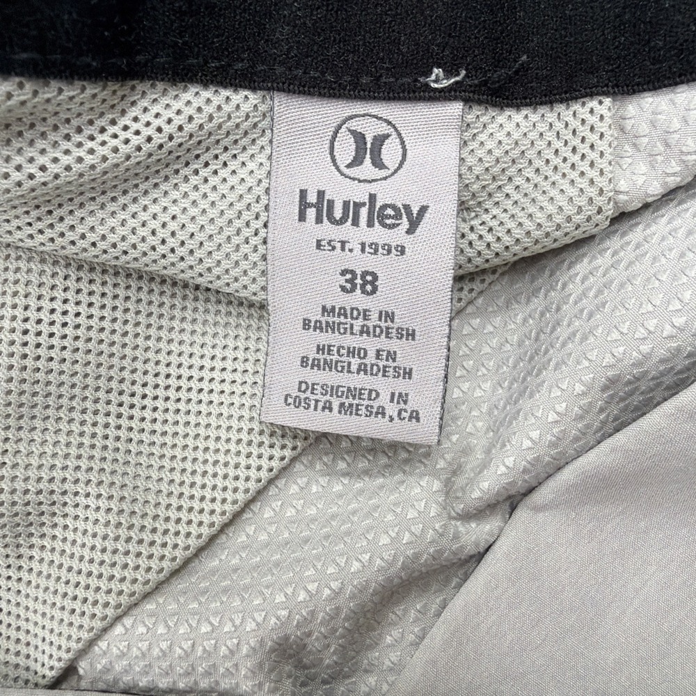 HURLEY MENS 38 HYBRID SHORTS ACTIVE SHORTS GOLF SHORTS GRAY GEOMETRIC DESIGN - Picture 4 of 10